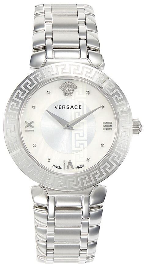 versace stainless steel & mother-of-pearl bracelet watch|Men's Designer, Luxury and High.